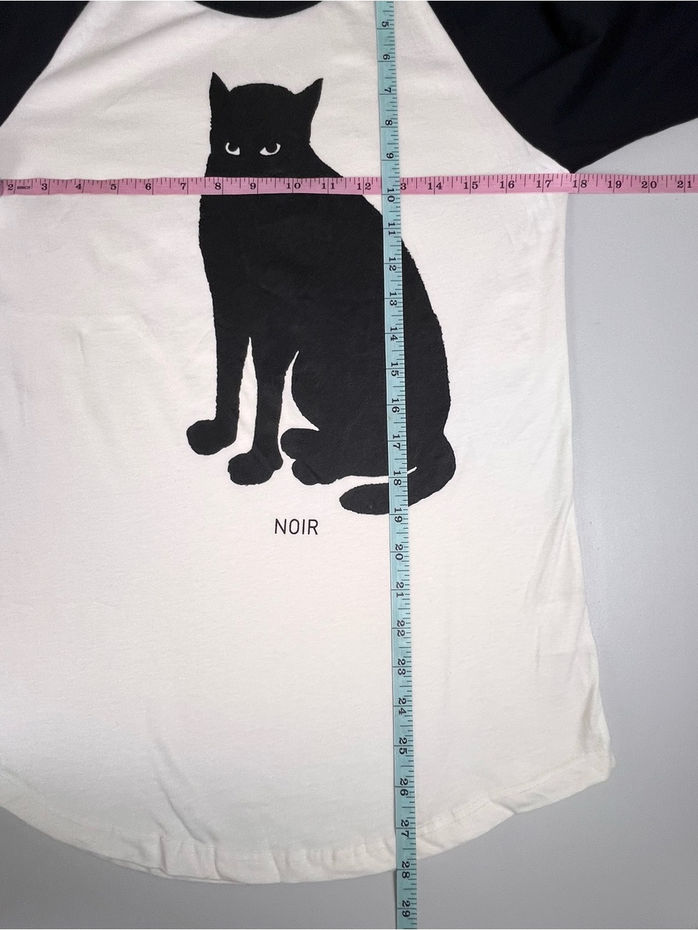 NWT ModCloth FluffyCo Noir Black Cat Raglan Shirt Pretty Little Liars XL - Picture 7 of 8